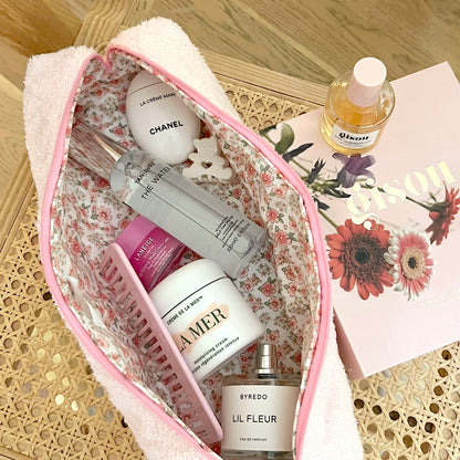 BABY PINK TEDDY CREAM HAIRTOOL BAG-AYJAY