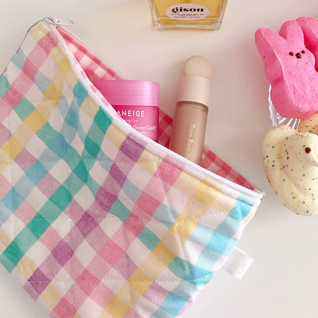 MULTICOLOR GINGHAM POUCH
