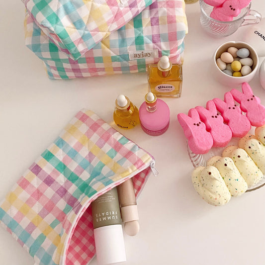 MULTICOLOR GINGHAM POUCH-AYJAY