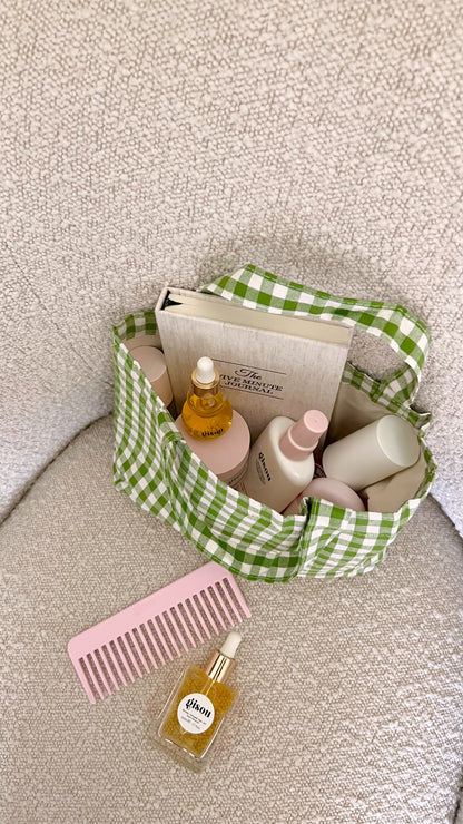 GREEN GINGHAM MINI TOTEBAG-AYJAY